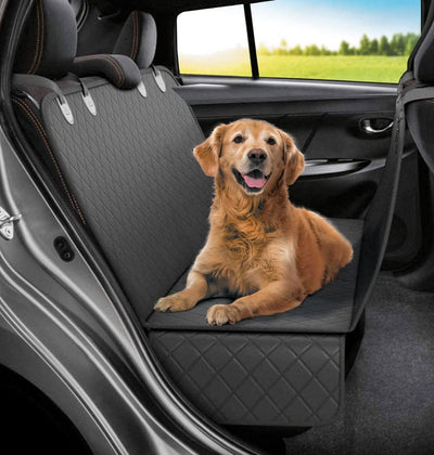 Waterproof Dog Car Seat Cover – Hammock Style, Royal Black