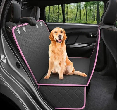 Waterproof Pink Pet Car Seat Hammock – Small Size with Side Protection